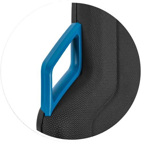 Arbeitsdrehstuhl Nexxit Bodengleiter Grifffarbe blau Integralschaum schwarz