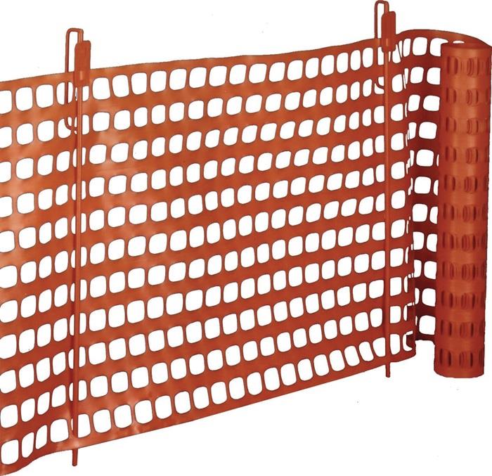 Fangzaun Thermoplast Länge 50 m Höhe 1 m verkehrsorange 6 kg WEMAS