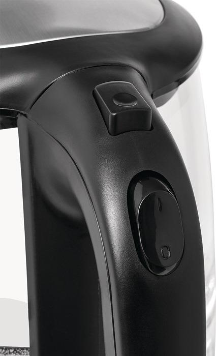 Wasserkocher WK 3501 swg 2200 W schwarz 2 l 1,1 kg Glas, Edelstahl LED blau EXQUISIT