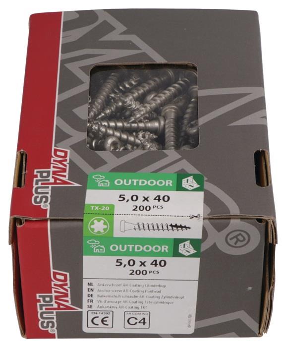Ankerschraube 5x40mm TX-20 AR-Beschichtung 40 mm 200 St. DYNAPLUS