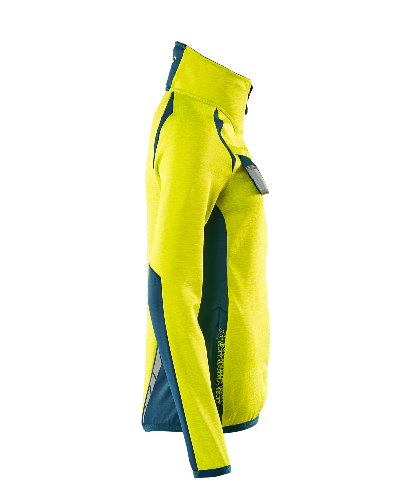 Damen-Passform Fleecejacke ACCELERATE SAFE Hi-vis Gelb/Dunkelpetroleum L