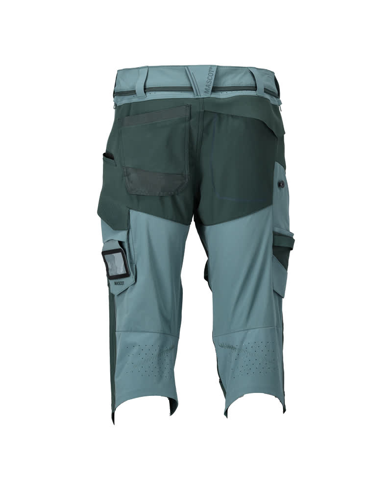 Dreiviertel-Hose mit Knietaschen CUSTOMIZED Hell Waldgrün/Waldgrün C64