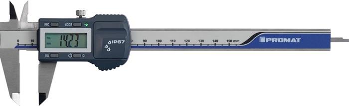 Messschieber DIN 862 IP67 150 mm digital mit Toleranzfunktion eckig PROMAT