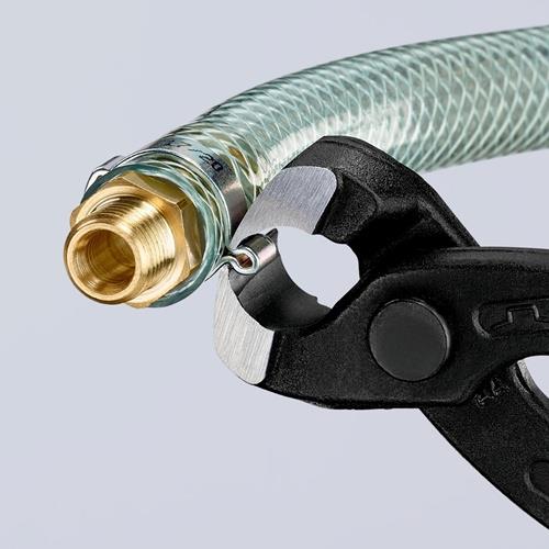 Ohrklemmenzange Gesamt-L.220mm Kopf schwarz atram.Kunststoff-Überzug KNIPEX