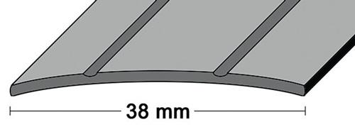 LM-Übergangsschiene B.38mm L.90cm Alu.silberf.2 Rillen mittig gel.PG