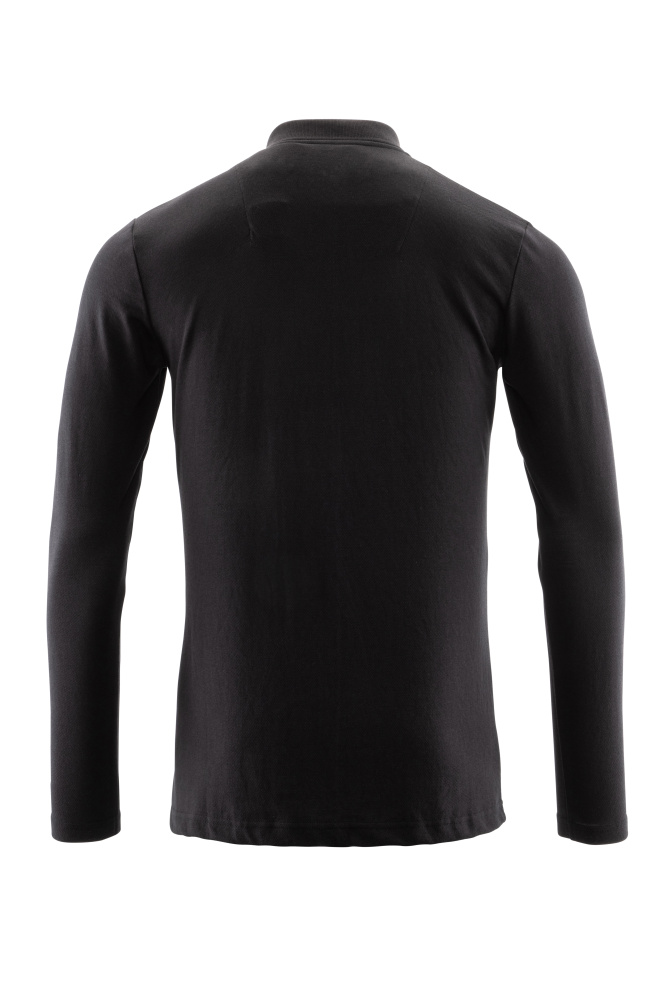Polo-Shirt, Langarm CROSSOVER Vollschwarz 2XLONE