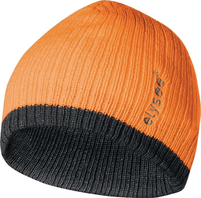 Strickmütze universal orange/grau