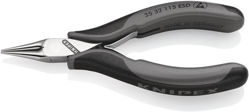 Elektronik-Greifzange Gesamt-L.115mm ESD flachbreite Backen spiegelpol.Form 3
