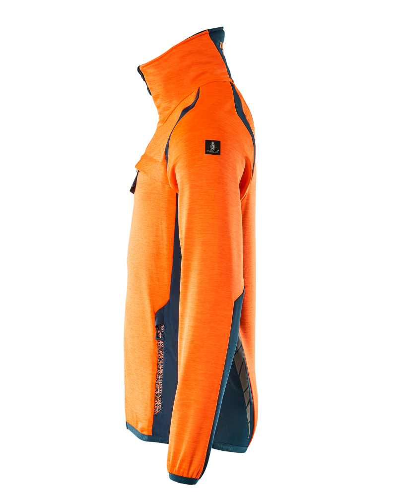 Fleecejacke ACCELERATE SAFE Hi-vis Orange/Dunkelpetroleum L