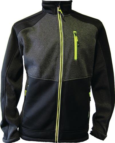 Strickfleecejacke Gr.L dunkelgrün/schwarz/lime TERRAX