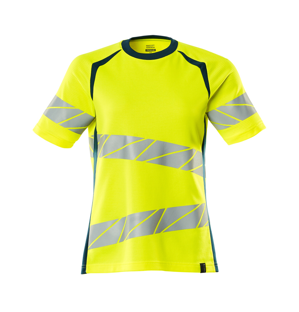 Damen-Passform T-Shirt ACCELERATE SAFE Hi-vis Gelb/Dunkelpetroleum 5XLONE