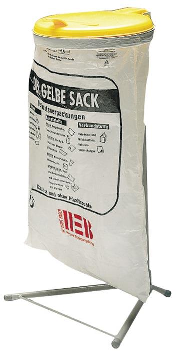 Abfallsammler H980xB500xT530mm mit Standfuß gelb (KS) grau