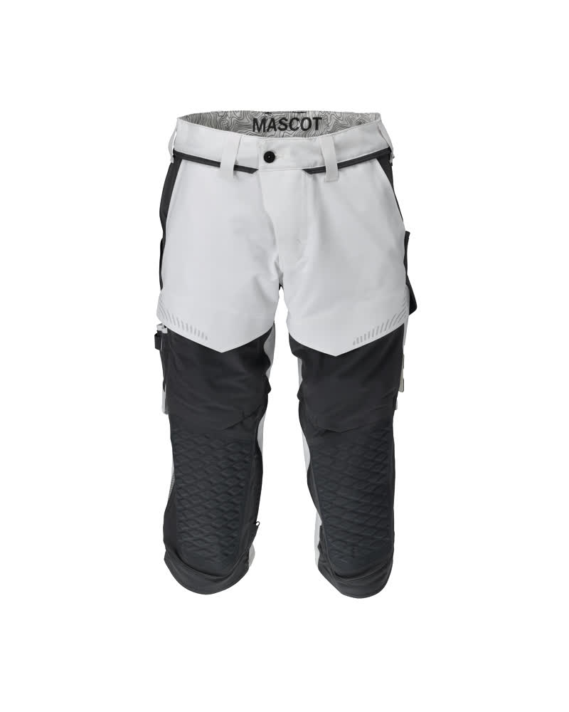 Dreiviertel-Hose mit Knietaschen CUSTOMIZED Weiß/Anthrazitgrau C64