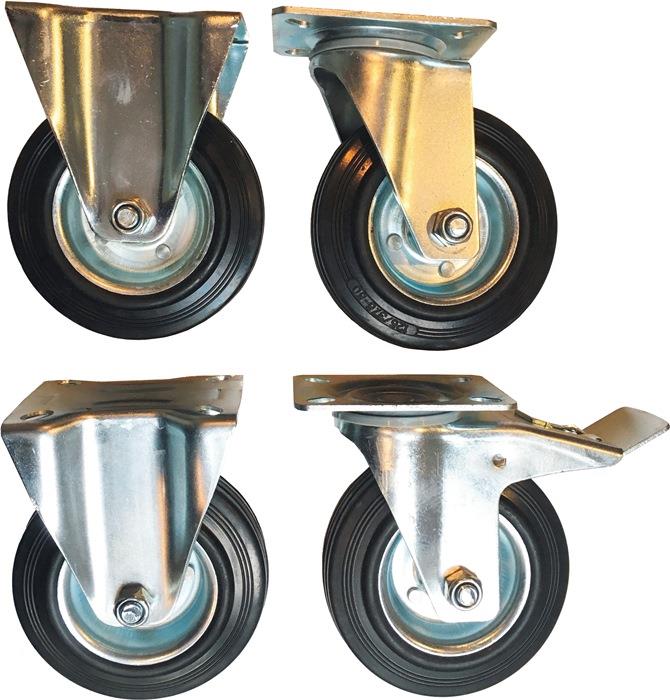 Rollen-/Radsatz 4-teilig 2 Lenkrollen und 2 Bockrollen passend für Werkstattwagen PROMAT PROMAT