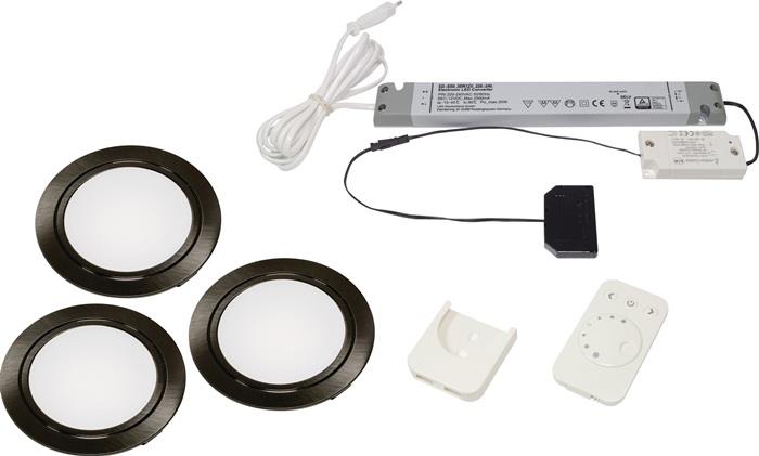 Einbauleuchten-Set Chip 58 emotion 2700 - 6500 K 12 V 4 W Rahmenfarbe matt L&S