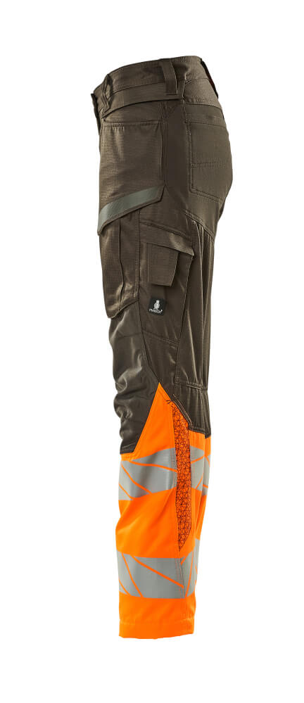 Damen-Passform DIAMOND Hose mit Knietaschen ACCELERATE SAFE Dunkelanthrazit/Hi-vis Orange 82C50