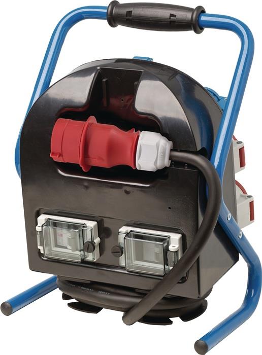 Kunststoffstandstromverteiler CEE-Stecker 400 V / 16 A, 5-polig mit 2 m H07RN-F 5G2,5 5 x 2,5 mm² 2xCEE-Steckdosen 400 V / 16 A, 5-polig / 6 Schutzkontaktsteckdosen 230 V / 16 A 2 x LS C 16 A, 1-polig