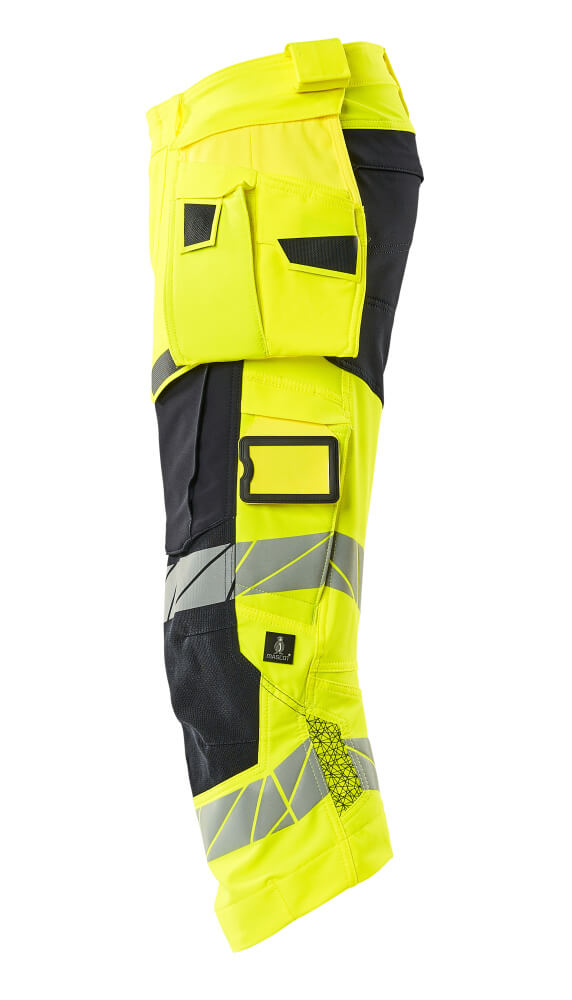 Dreiviertel-Hose mit Hängetaschen ACCELERATE SAFE Hi-vis Gelb/Schwarzblau C48