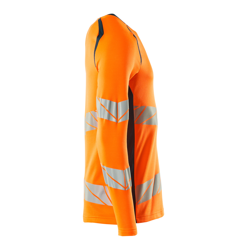 Langarmshirt ACCELERATE SAFE Hi-vis Orange/Dunkelpetroleum L  ONE