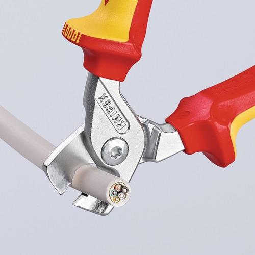 Kabelschere L.160mm Kopf verchr.VDE Mehrkomp.-Hüllen Form 1 KNIPEX