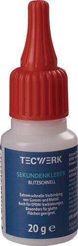Sekundenkleber blitzschnell 20g farblos Flasche TECWERK