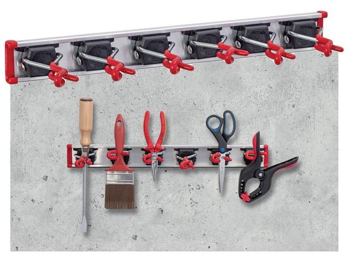 Gerätehalter Set mini Länge 0,5 m Halter 6 Aluminium / Kunststoff BRUNS