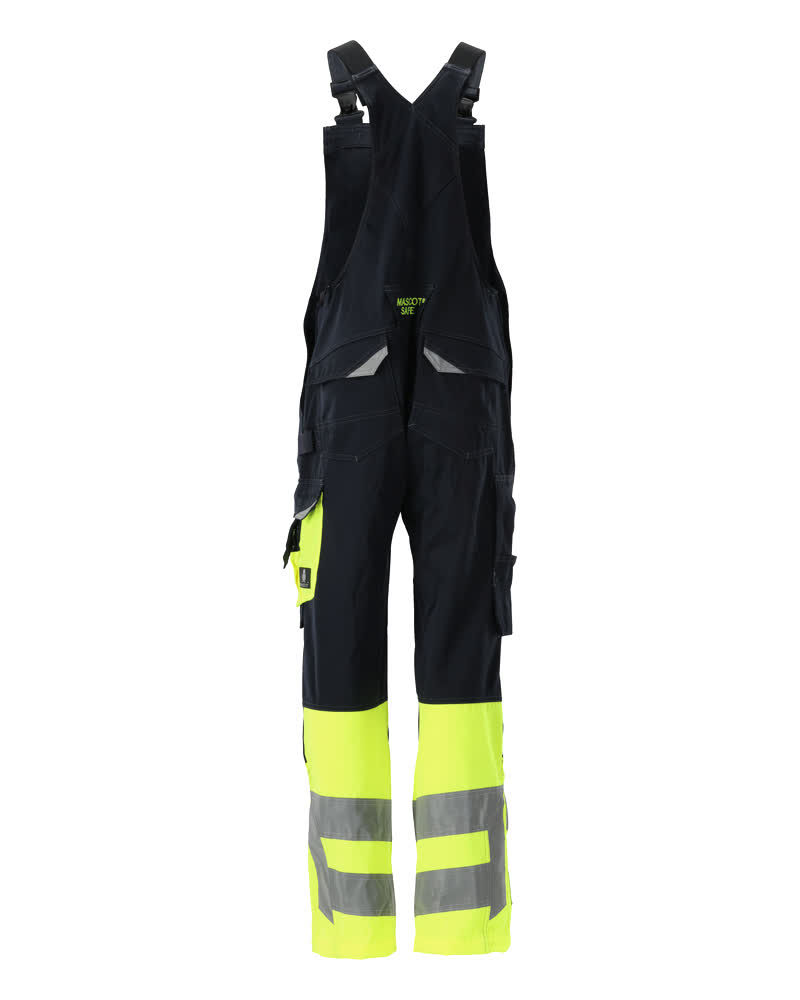 Latzhose mit Knietaschen SAFE SUPREME Schwarzblau/Hi-vis Gelb 76C46