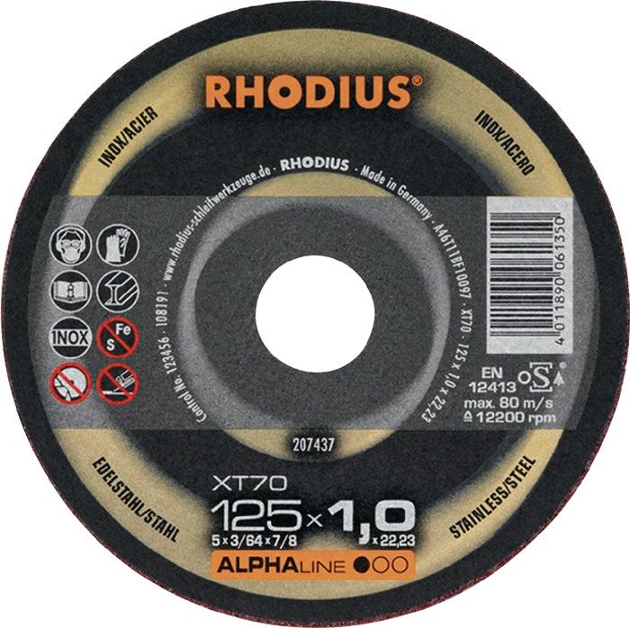 Trennscheibe XT70 INOX Bohrung 22,23 mm RHODIUS 125 mm 12200 min-¹