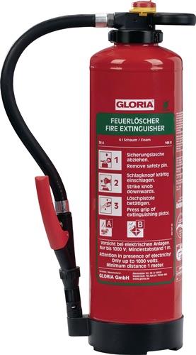 Schaumfeuerlöscher 6l Aufladegerät Brandkl.34 A 144 B m.Wandh.GLORIA