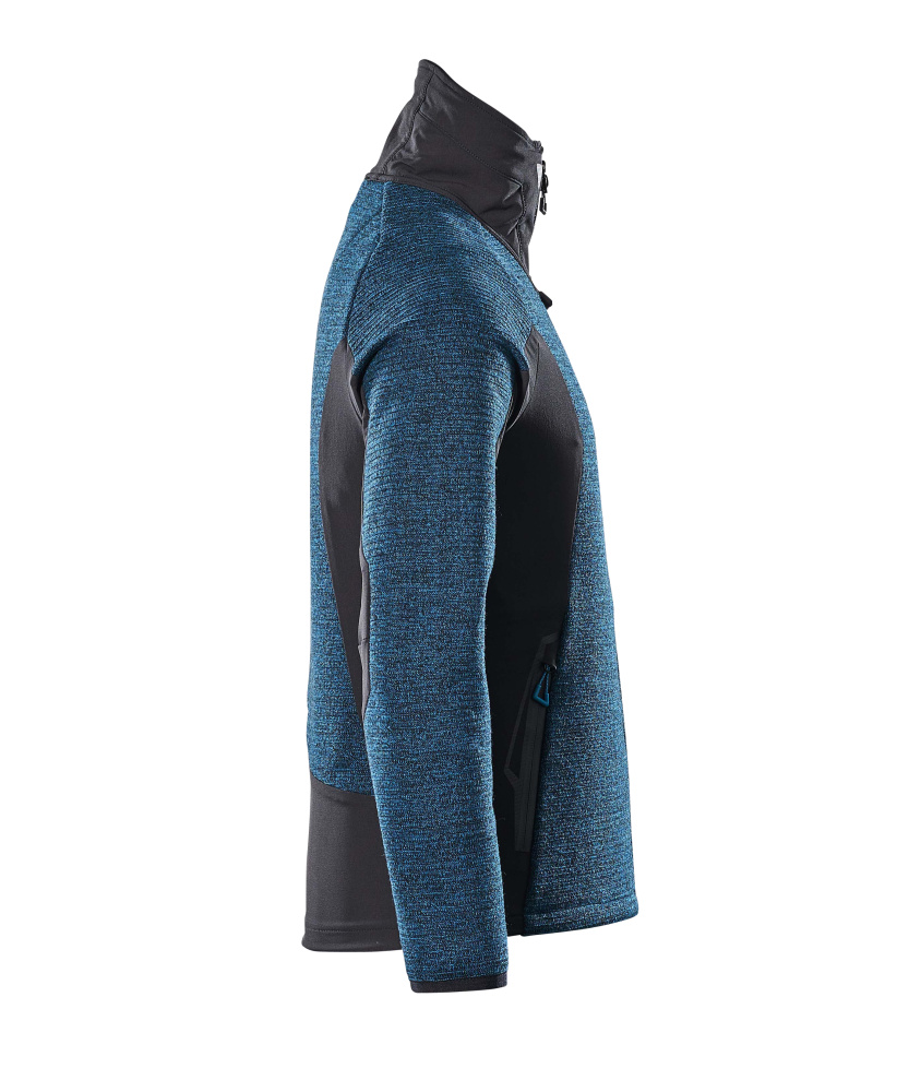 Strickjacke mit Reißverschluss ADVANCED Dunkelpetroleum/Schwarz M