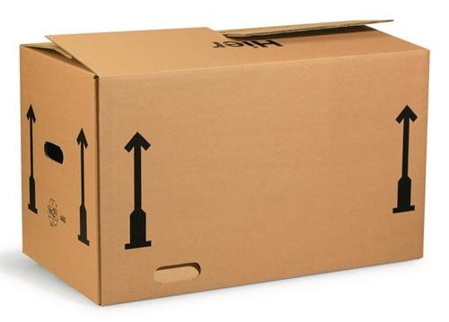 Umzugskarton Wellpappe L650xB350xH370mm zweiwellig braun