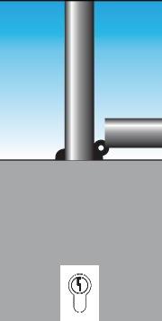 Sperrpfosten Stahl silber kippbar, zum Aufdübeln URBANUS