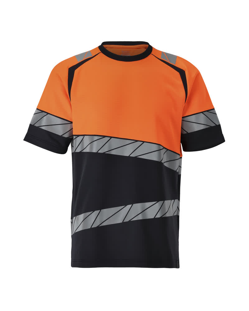 T-Shirt ACCELERATE SAFE Schwarzblau/Hi-vis Orange L