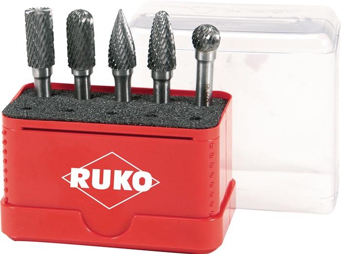 Frässtiftsatz Schaft-Ø 6 mm 5 teilig HM ZYA-ST/WRC/SPG/RBF/KUD RUKO