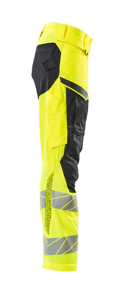 Damen-Passform DIAMOND Hose mit Knietaschen ACCELERATE SAFE Hi-vis Gelb/Schwarzblau 82C50