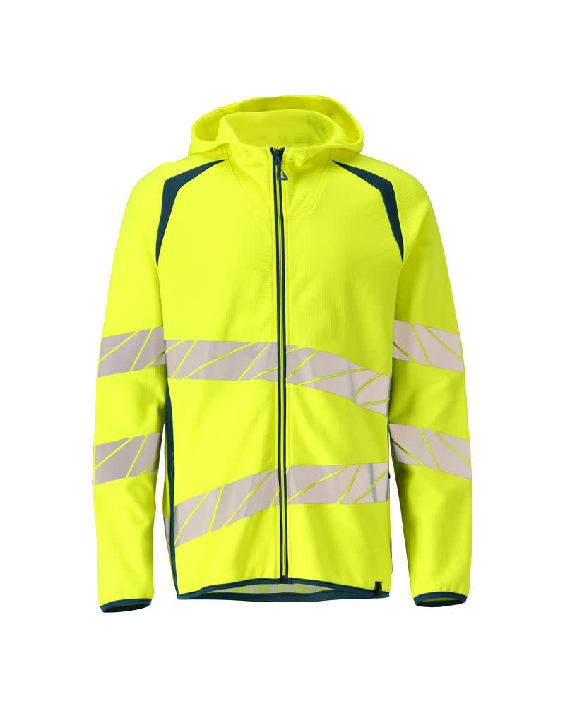 Kapuzenpullover mit Reißverschluss ACCELERATE SAFE Hi-vis Gelb/Dunkelpetroleum XS