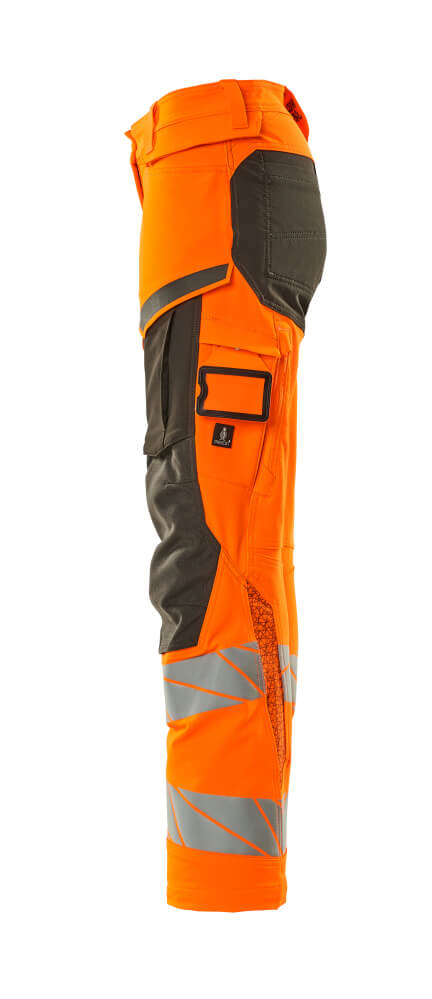 Damen-Passform DIAMOND Hose mit Knietaschen ACCELERATE SAFE Hi-vis Orange/Dunkelanthrazit 82C50