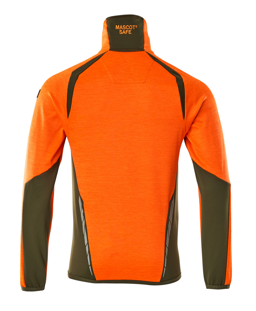 Fleecejacke ACCELERATE SAFE Hi-vis Orange/Moosgrün L
