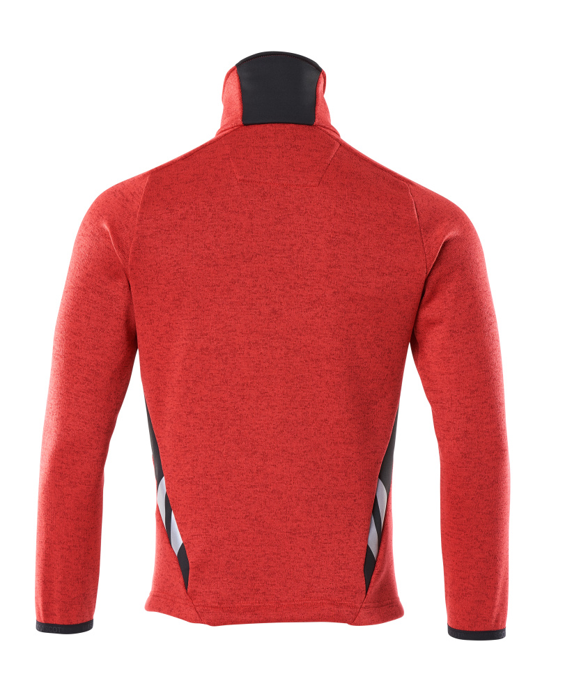 Strickpullover mit Reißverschluss ACCELERATE Verkehrsrot/Schwarz XL