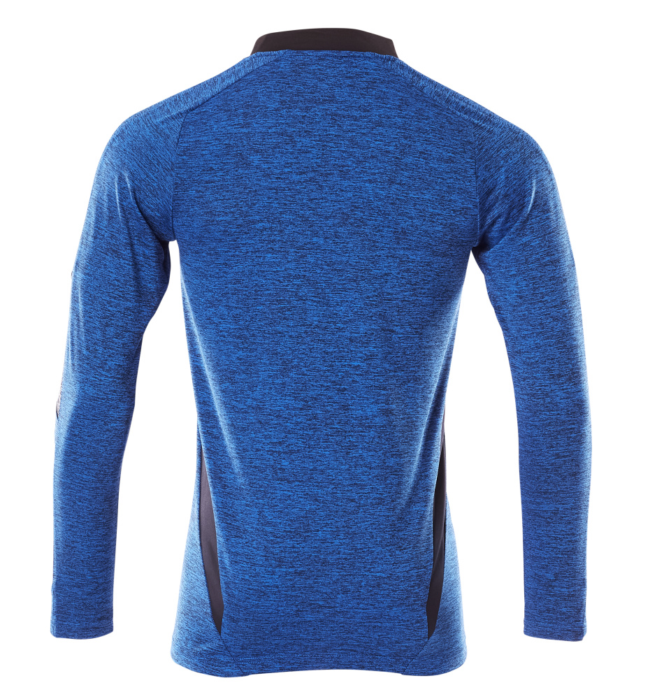 Polo-Shirt, Langarm ACCELERATE Azurblau meliert/Schwarzblau 2XLONE