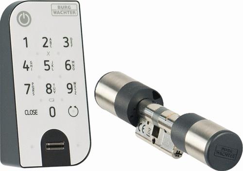 Elektron.Türschl.7602 Zyl.u.Fingerprinttastatur schwarz,VA BURG-WÄCHTER