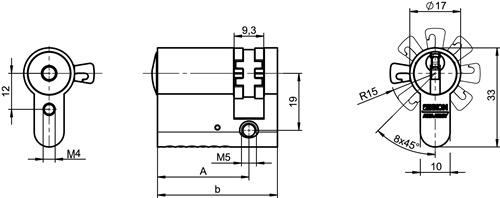 Profilhalbzylinder DP06 30/10mm Anz.Schlüssel:3 Sperrschließung ASSA ABLOY