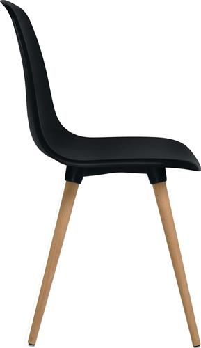 Mehrzweckstuhl schwarz Holzbeine Buche VE=2 St.im Krt.TOPSTAR