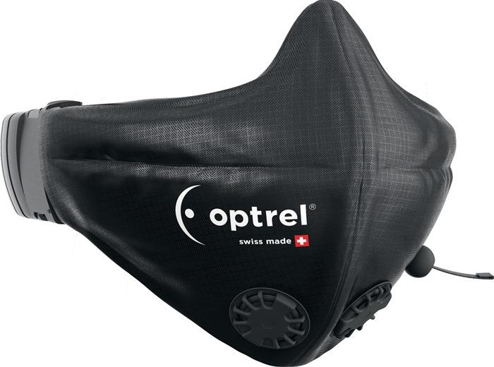 Mund-Nasenmaske schwarz POM, Polyester, Polyurethan Ventil 2 St. OPTREL