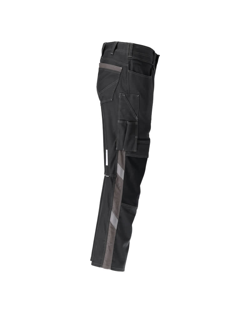 Hose mit Knietaschen UNIQUE Schwarz/Dunkelanthrazit 76C46