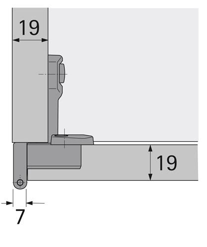 Grundscharnier Selekta Pro 2000 vorliegend,halb vorliegend Auflage 11mm vern.