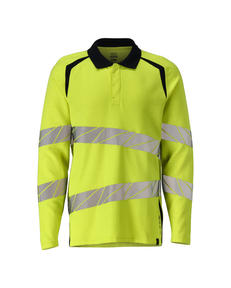 Polo-Shirt, Langarm ACCELERATE MULTISAFE Hi-vis Gelb/Schwarzblau 5XL