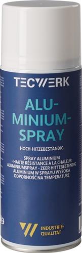 Aluminiumspray b.+500GradC hellsilber,glänzend 400ml Spraydose TECWERK