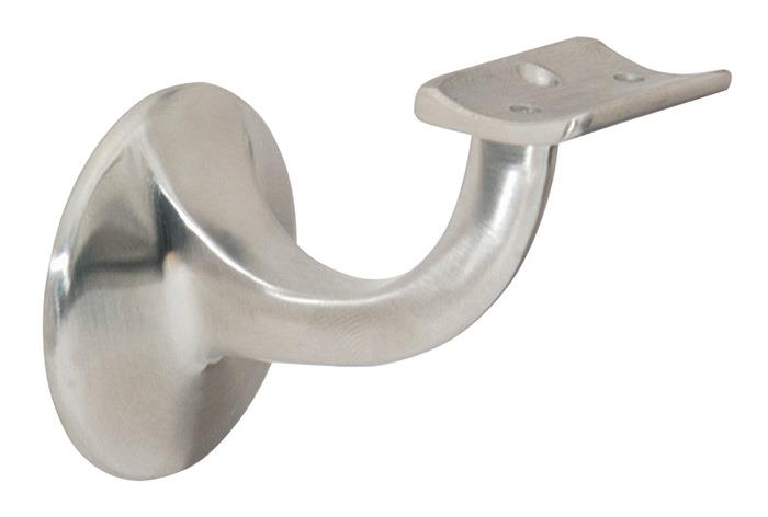 Handlaufträger Edelstahl matt Durchmesser Wandplatte 55 mm gewölbte Auflage DENI