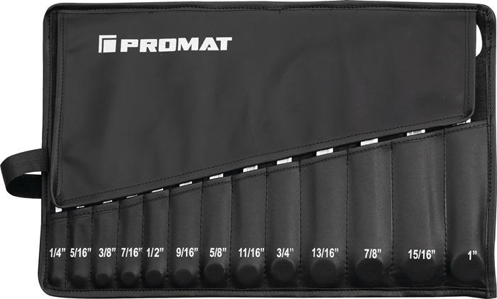 Ringmaulschlüsselsatz 13-teilig Schlüsselweite 1/4-1 ″ Form A CV-Stahl PROMAT